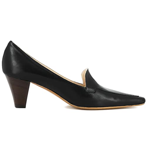 LEHOOR Women Vintage Chunky Block Heel Pumps Shoes Square Pointed Toe Slip On Formal Office Work Business Loafers Shoes Suede Snakeskin Cone Heel Oxford Shoe Ladies Professional Chic Fall 4-11 M US2