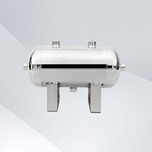 エアコンプレッサーリザーバータンク 304 ステンレススチール製エアタンク、取り付けアクセサリ付き、 0.5 1.3 2.6 7.9 13.2 ガルの小型高圧貯蔵所 キット、 長寿命リザーバー(Size:2L/0.5Gal (Style A))