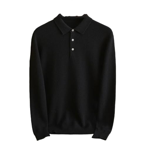 Men's 100 Percent Cashmere Sweater Shawl Collar Pullovers Winter Casual Twill Long Sleeve Knitwear Tops