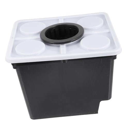 Abaodam Soilless Planting Buckets and Hydroponic Growing Baskets for Greenhouse Use, Black Plastic Garden Supplies Single Hole Lid, Hydroponic System Barrel for Vegetable and Fruit Cultivation