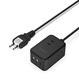 延長コード 2m 黒 電源タップ usb たこあしコンセント テーブルタップ TESSAN 3個AC口 1個usb-c 2個type-a 電源コード ブラック タコ足配線 スイングプラグ マルチ 壁掛 卓上 小型軽量 出張 旅行
