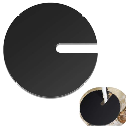 Image of 17.71 Inch Sump Pump Cover Plastic Submersible Sump Basic Cover Black Septic Tank Lid for Water Pump Basin Bucket Outdoor Well (Side Notch)