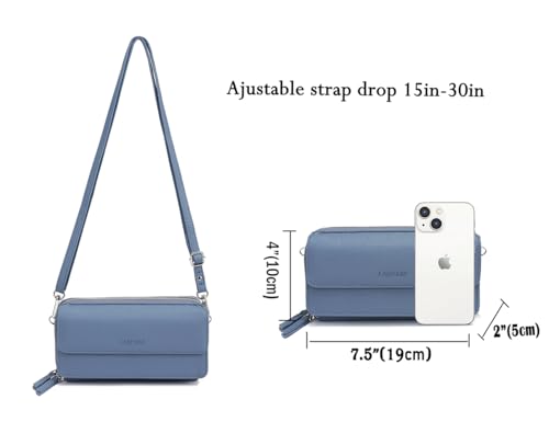 Image of Lanyani RFID Crossbody Wallet Wristlet Purse with Phone Pocket For Women Vegan Leather