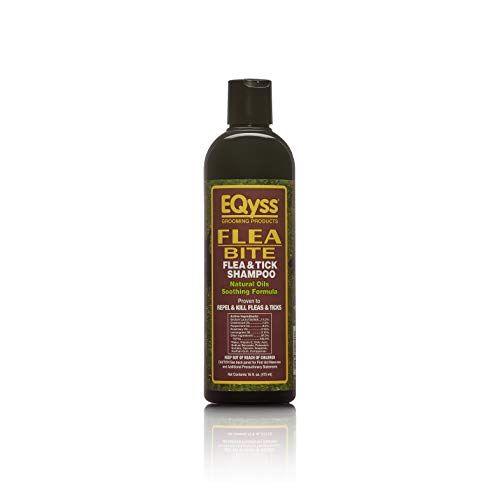 Eqyss Flea Bite Flea and Tick Pet Shampoo - Proven to Repel and Kill Fleas & Ticks. Natural Oils Smoothing Formula. Safe for Dogs, Puppies, & Cats Over 12 Weeks Old. Made in The USA.