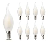 JCKing (Pack of 8 AC 110-130V E12 LED Filament Vintage Light Bulb, 4W LED Frosted Candle Bulbs, 40W