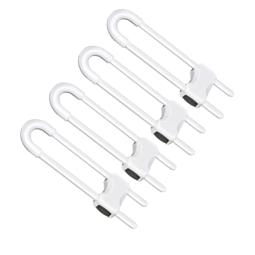 UPKOCH スライド式キャビネットロック 4個:調節可能なu字型ベビー ラッチ ノブ、ハンドル、引き出し、食器棚、クロー 、冷蔵庫用 ホーム