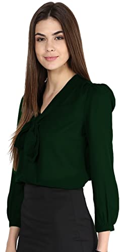 Image of Girls Bishop Sleeves V-Neck tie up top-71
