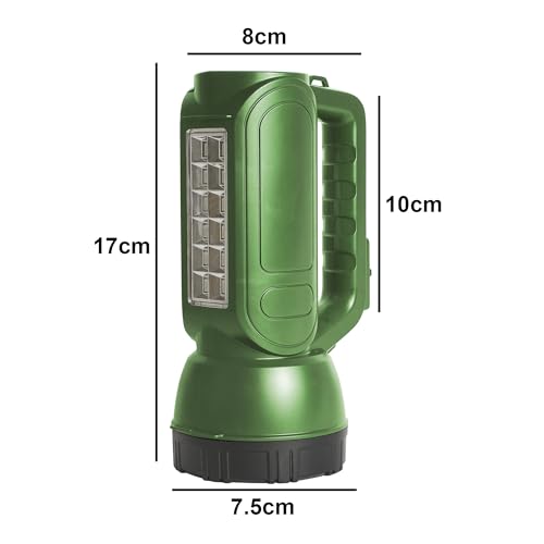 Image of Long Range Search Light 50 Watt Waterproof Led with 24 Big Sparkle Side Led Torch (Green, 8 cm, Rechargeable) D.P 7323 B