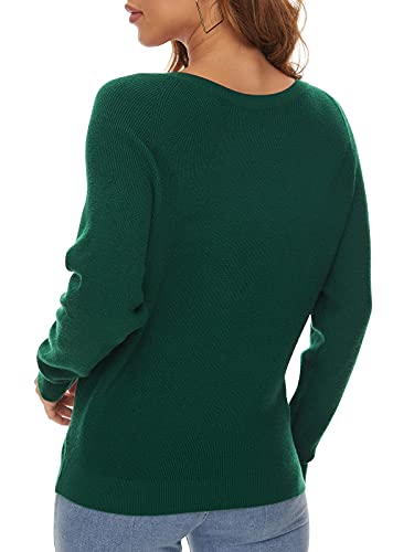 LILBETTER Women's Long Sleeve Loose Criss Cross Twisted Back Pullover Knit Jumper Sweaters3