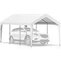 VEVOR 10 x 20 ft Carport Replacement Canopy Cover, Ripstop Triple-Layer PE Fabric Garage Top Tarp Shelter Cover, UV Resistant Waterproof Car Cover Tent for Party, Garden, Boat (Frame is not Included)