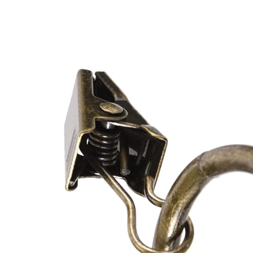 TA-VIGOR 24Pcs Curtain Rings with Clips, 32mm Inner Dia Metal Drapery Ring - Image 3