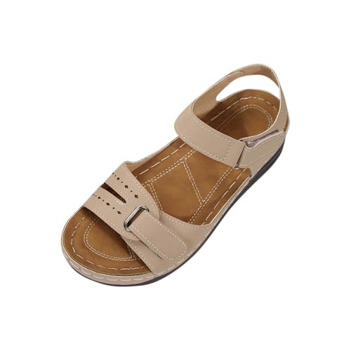 Brown Sandals for Women Hiking Comfy Sport Walking Sandal Outdoor Athletic Water Shoes with Three Adjustable Straps Beach Shoe