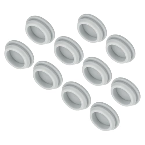 Image of MECCANIXITY 10pcs Silicone Snap in Locking Hole Plugs,26mm /1 Inch Mounting Diameter Narrow Groove Width 2.5mm Panel Seal Cover Round for Kitchen Bulkheads Waterproof Sealing Plugs Grey