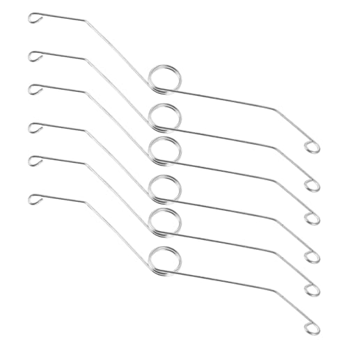 Housoutil Clips de Resorte para Rejilla de Ventilador de Baño 16,1 Cm, 6 Piezas Plateadas, Resortes para Cubierta de Extractor de Aire, Accesorios de Repuesto para Ventilación en Baño