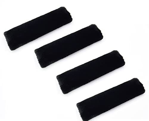Veshow Lot de 4 coussinets de protection pour ceinture de sécurité de voiture - Doux et confortable - Pour protéger votre cou et vos épaules - Noir Cover