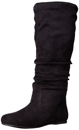 Brinley Co. Womens Regular Size And Wide-Calf Knee-High Slouch Microsuede Boot Black, 8.5 Wide Calf Us #TOP28