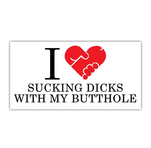 HOSALA (3Pcs - 7.5x3.75 in) I Love Sucking D with My Butthole Bumper Sticker, Funny Inappropriate Car Decal, Adult Humor Truck Minivan Trailer Decoration, Car Accessories, Gift for Family, Friends