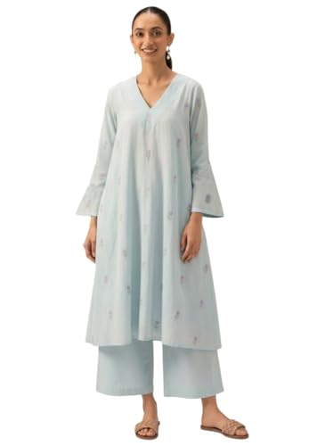 Image of ANNI DESIGNER Viscose Blend Kurta for Women | Kurti Set Woman | Kurta with Palazzo | A Line Printed Co Ord Outfit | Cord Ethnic Suit | Indian Office Party Traditional Clothing Fashion Premium Look