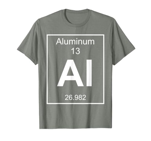 Aluminum Element Costume Periodic Table Chemistry Fun T-Shirt, Men, Olive Heather, Large