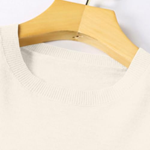 Image of Sweaters for Women Fall Long Sleeve Lightweight Crewneck Knit Tops Casual Soft Pullover Sweater Base Layer Shirts