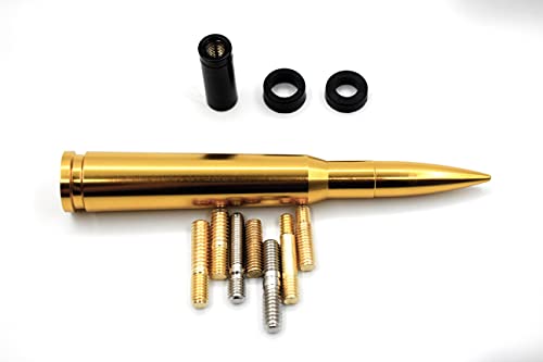 Image of 5.5 inch Bullet Car Truck Antenna Mast Vehicle Short Radio Antenna Replacement for Ford F Series F150 Raptor Super Duty Ranger Explorer Dodge RAM Pickup Trucks (Gloden)