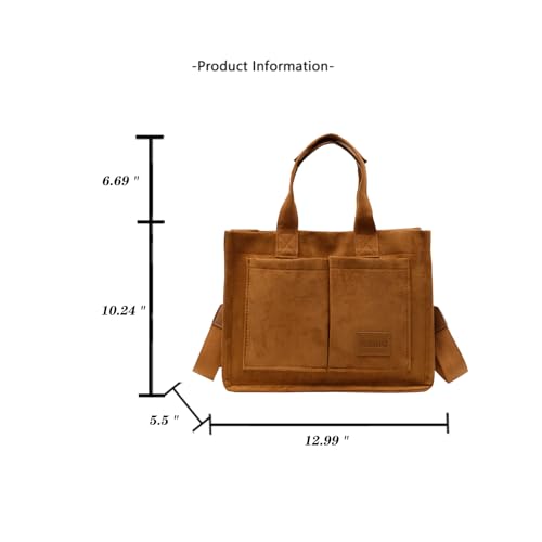 Image of Cherry Tote Bag for Women Canvas Patched Purse Cute Shoulder Bag Multi-Pocket Satchel Handbag for work travel