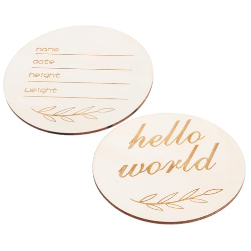 Abaodam Wooden Baby Birth Announcement Sign Newborn Announcement Props Milestone Plaque