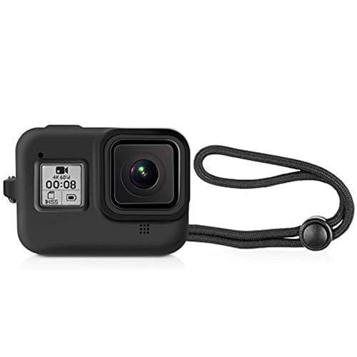Action Pro Silicone Protective Case with Lanyard Compatible with GoPro Hero 8, (Black)