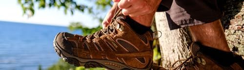 Image of Merrell Unisex Men's and Women's Zoned Cushioned Wool Hiking Ankle Socks - Breathable Arch Support