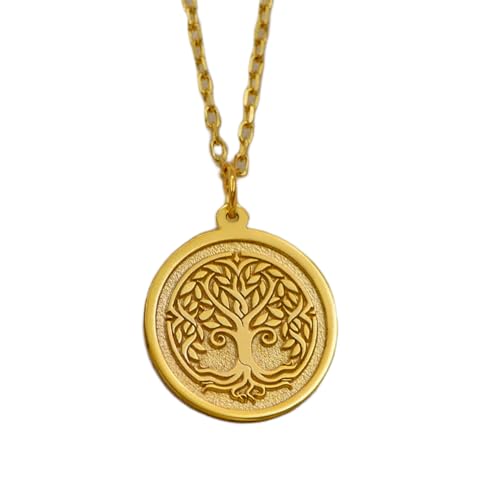 Collier Arbre de Vie anti-ternissement en argent plaqué or pour peau sensible