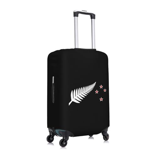New Zealand Maori Fern Travel Luggage Cover Suitcase Protector Fits 26-28 Inch Case(Black,L)2
