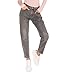 Nina Carter Q1806 Damen Boyfriend Jeanshosen HIGH Waist Used-Look Jeans Waschungseffekt (Grau (Q1806-7), M)