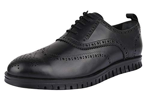 LIBERTYZENO Mens Leather Adults Stitched Welt Lace Up Oxford Dress Shoes for Prom Graduation