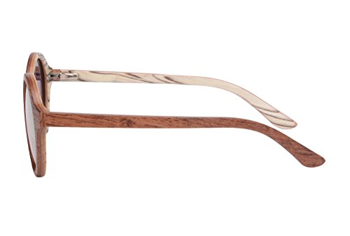 SHINU Wooden Glasses Wood Polarized Sunglasses with Wood Frame and Temple Eyewear-730173