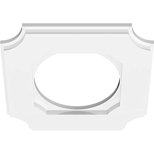 Image of Ekena Millwork CMP12LE-07000 Locke Architectural Grade PVC Contemporary Urethane Ceiling Medallions 12 inchOD x 7 inchID x 7 inchC x 1 inchP