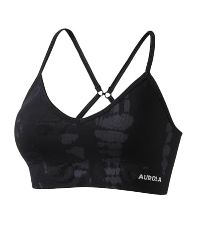 Image of AUROLA Serpent Seamless Sports Bras for Women,Backless Padded Strappy Workout Gym Yoga Crop Tops