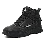 DINGGU Work Boots for Men Safety Steel Toe Boots，Comfortable Industrial & Construction Shoes Puncture Proof Non Slip Mens Boots Black 11.5