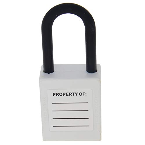 Image of Nylon Lockout Tagout Locks with Hasps, Loto Tags and Safety Padlocks 37x45mm /1.46x1.77 inch（WxH Keyed Different Loto for Lock Out Tag Out White 2Pcs