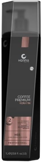 Honma Tokyo Coffee Premium ONLY STEP 2 Brazilian Keratin Treatment | Smoothing and Straightening System | Volume Reducer | 100% Straight Hair