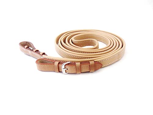 PS Pferdeartikel Weiche Softleder Zügel, Nappa geschlossen vernäht, Klassische Ausführung Farbe naturfarben
