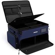 4-Layer Golf Trunk Organizer, Golfer Gifts for Men Women with Separate Ventilated Compartment for 2 Pairs Shoes, Waterproof Car Golf Locker Storage Bag for Golf Gear and Accessories,Blue