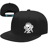 Flat Bill Hats for Men Snapback Hats for Men Skull Hat Music Skeleton Black Baseball Caps for Mens Fitted Cool Hip Hop Hat Workout Trucker Hats for Mens Teen Boys Skateboard Accessories Gift