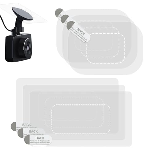 Bouclier autocollant pour pare-brise – 6 pièces adhésifs pour caméra de tableau de bord, autocollant solide pour écran Hud de voiture | Autocollants électrostatiques transparents de film de pare-brise