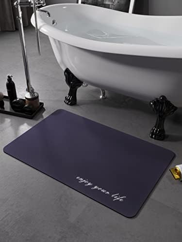 Love's fengfang Bath Mat Rug-Rubber Non Slip Quick Dry Super Absorbent Thin Bathroom Rugs Fit Under Door-Washable Bathroom Floor Mats-Shower Rug for in Front of Bathtub,Shower Room,Sink (Navy Blue)