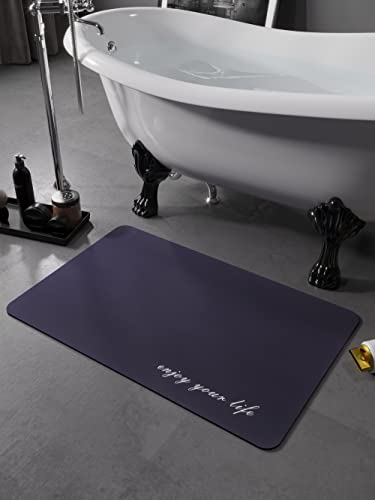 Love's Fengfang Bath Mat Rug-Rubber Non Slip Quick Dry Super Absorbent Thin Bathroom Rugs Fit Under Door-Washable Bathroom Floor Mats-Shower Rug For In Front Of Bathtub,Shower Room,Sink (Navy Blue) #TOP29