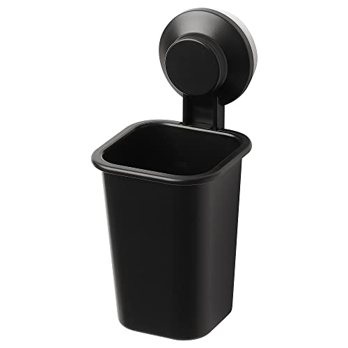 IKEA TISKEN Toothbrush Holder with Suction Cup, Black