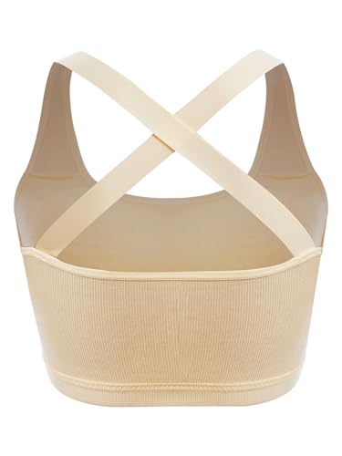 Kaerm Kids Girls Training Bra Teen Sport Bra Cross Back Removable Chest Pads Bra for Gym Workout Crop Cami2