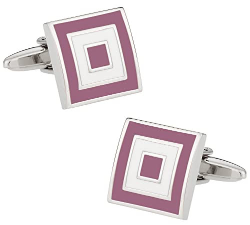 Gemelos Cuff-Daddy Pink Bullseye con Caja de Regalo miniatura 1