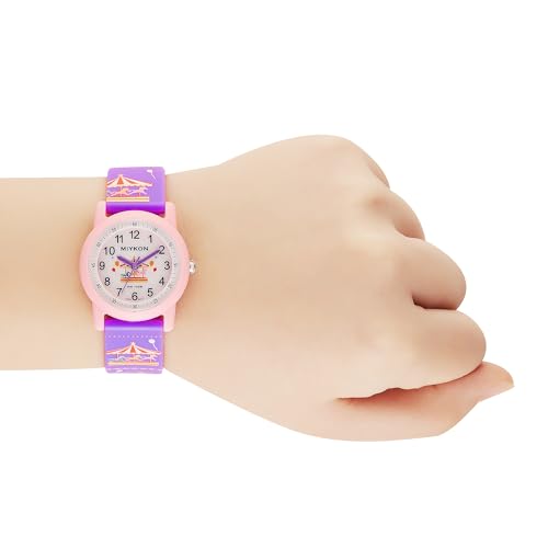 Image of Miykon Kids Watches for Boys and Girls - Educational Time-Telling Gift for Kids Aged 3-15, Toddlers, Preschoolers, and School-Aged Children - Easy to Read Analog Watch, Soft Resin Band, Japanese Quartz, 100M Water Resistant