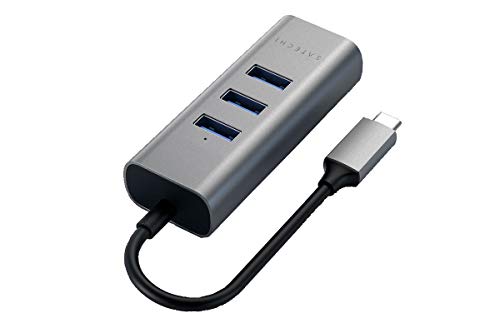SATECHI Hub USB C 2 in 1 in Alluminio con 3 Porte USB 3.0, Porta Ethernet Gigabit, Plug & Play, Adattatore Multiporta per MacBook Air & Pro, iPad, Chromebook, ThinkPad e altro – Grigio Siderale - Hub USB - Immagine 4